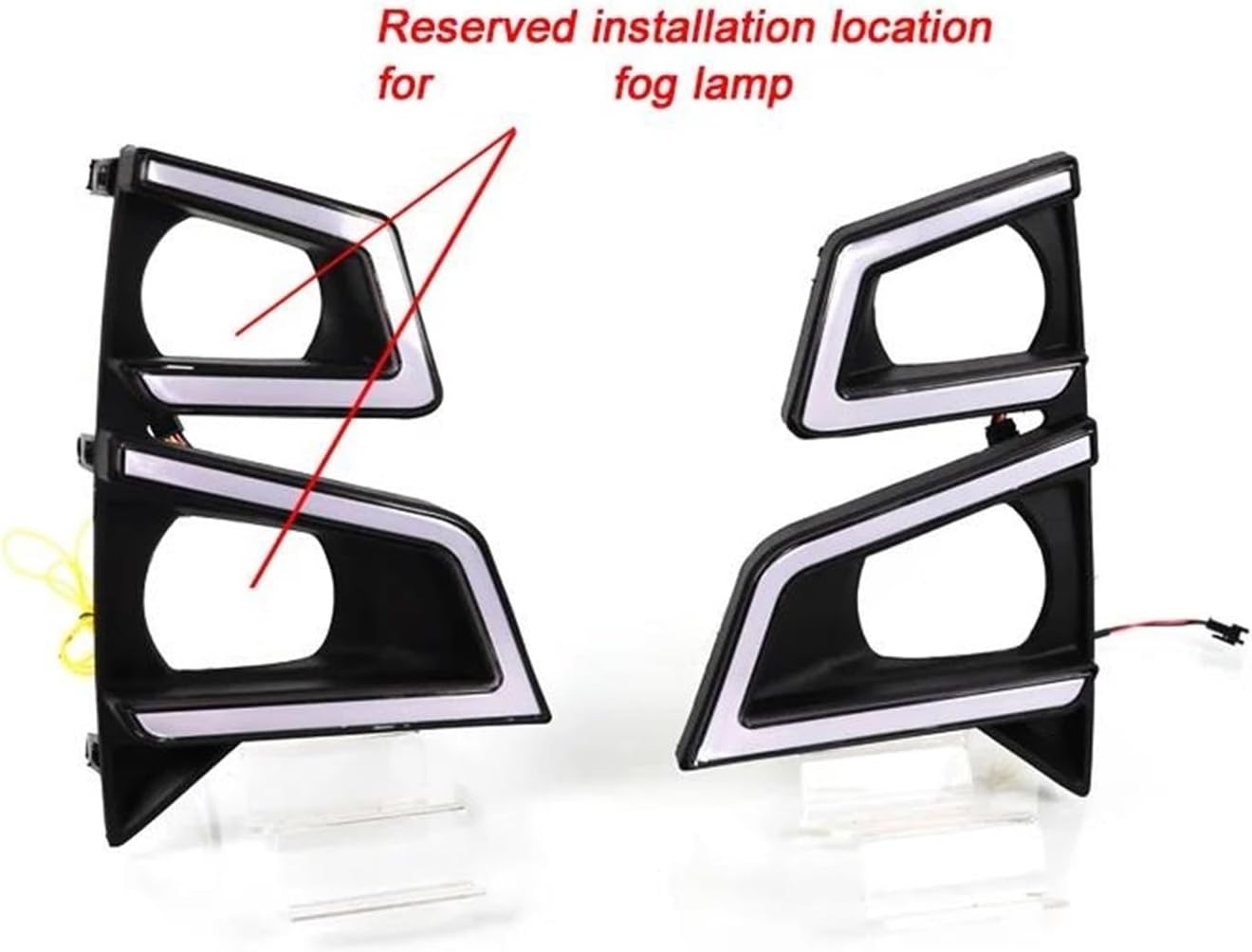 for Isuzu for Dmax for D-Max for Pickup 2020 2021 2Piece Front Fog Lamp Cover with Led Drl Daytime Running Light Turn Signal Indicator Headlight