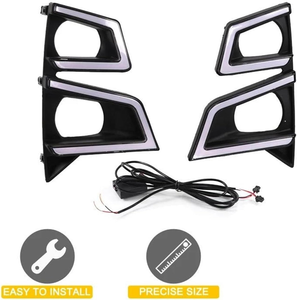 for Isuzu for Dmax for D-Max for Pickup 2020 2021 2Piece Front Fog Lamp Cover with Led Drl Daytime Running Light Turn Signal Indicator Headlight