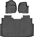 WeatherTech Custom Fit FloorLiners for Ford Super Duty, Super Duty, Super Duty - 1st & 2nd Row (4410511V-4410125V), Black