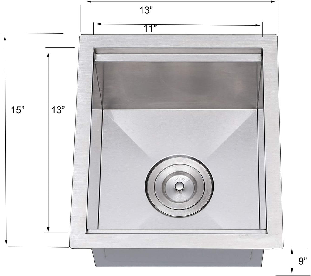 KINGO HOME 13x15 Inch Stainless Steel Small Bar Sink Undermount, RV Sinks Workstation 16 Gauge Ledge RV Kitchen Single Bowl Kitchen Wet Bar Prep Sink with Accessories