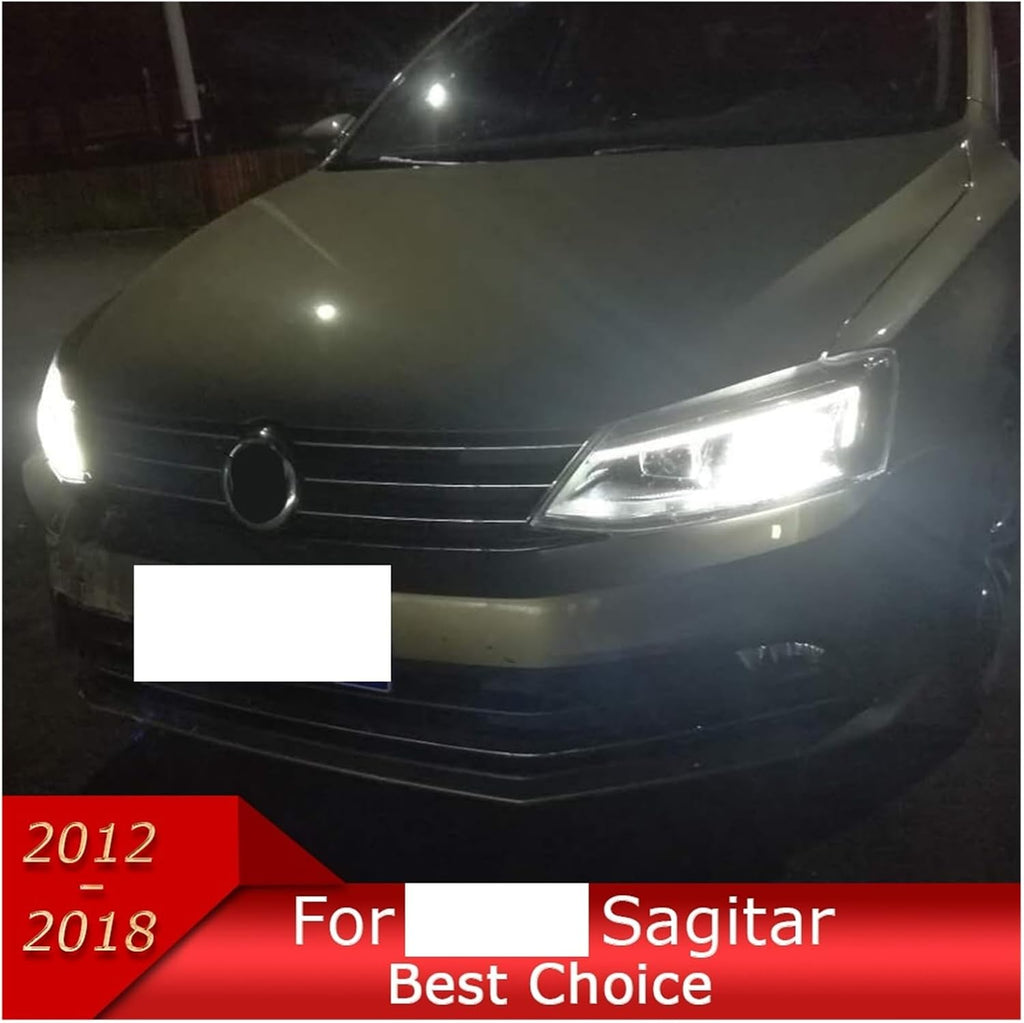 Car Lights Compatible With Jetta Sagitar 2012-2018 LED Auto Headlight Assembly Upgrade R8 Style Design Bifocal Lens Tool Accessories