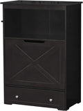 zoovilla Windsor Pet Feeders with storage - dog bowl stand, pet feeder station, Black 13.78?D x 24.02?W x 35.04?H