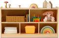 OOOK Montessori Shelf 5-Section Wooden Storage Cabinet, 2-Shelf Toy Organizers and Storage, Kids Classroom Organizer, Playroom, Daycare and Preschool