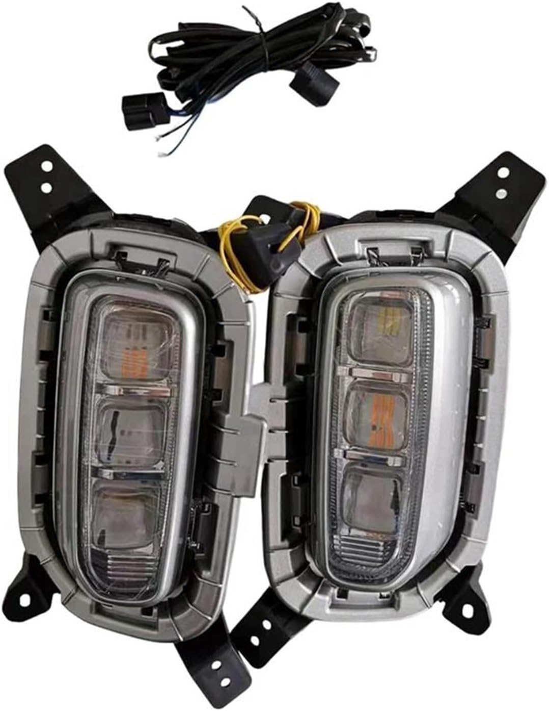Car Front Head Light for Kia for Seltos for KX3 2020 2021 Turn Signal Indicator Fog Lamp,White and Yellow Light Car LED DRL Daytime Running Light Headlight