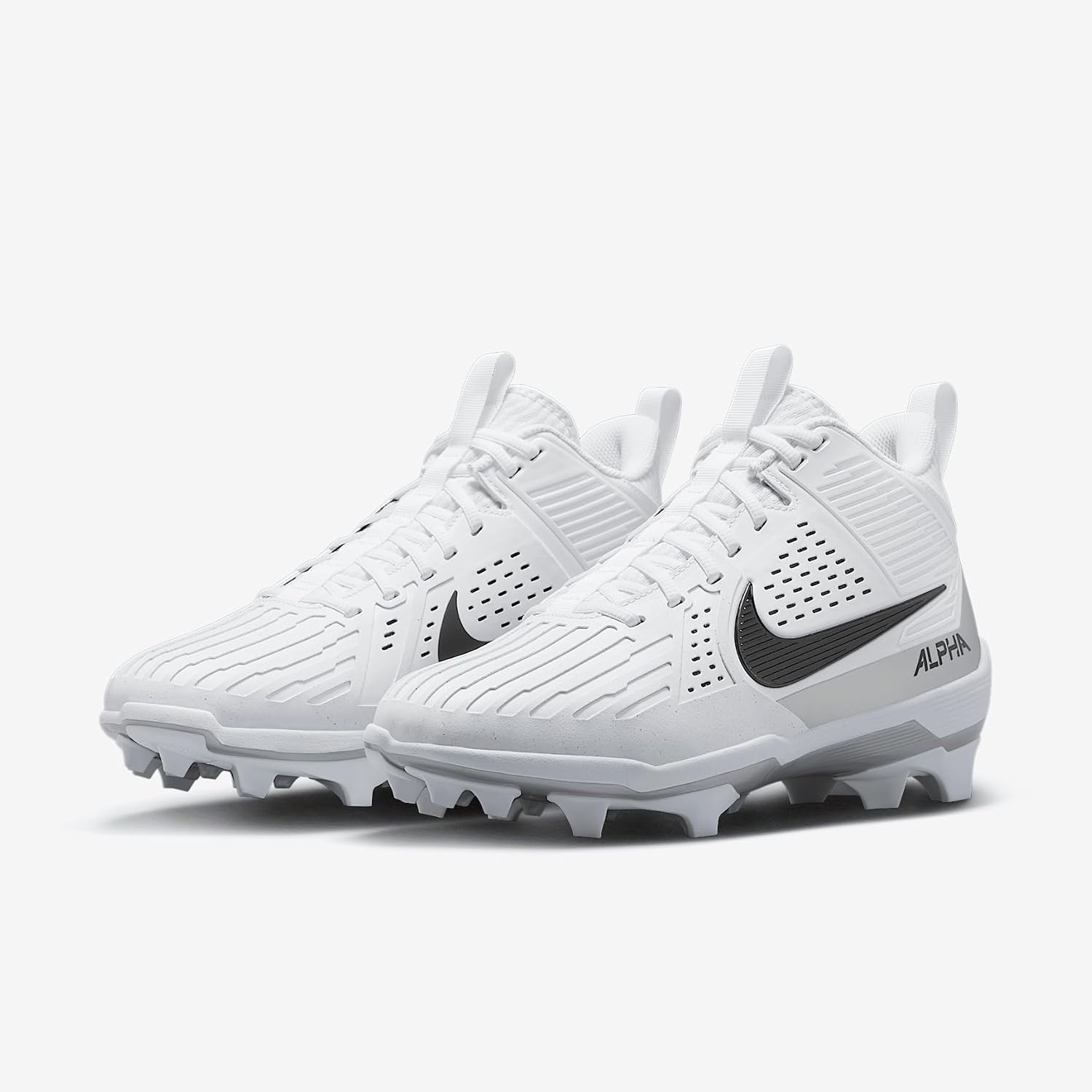Nike Alpha Menace Strong Men's Football Cleats (II5139-010, Black/Metallic Silver/White)