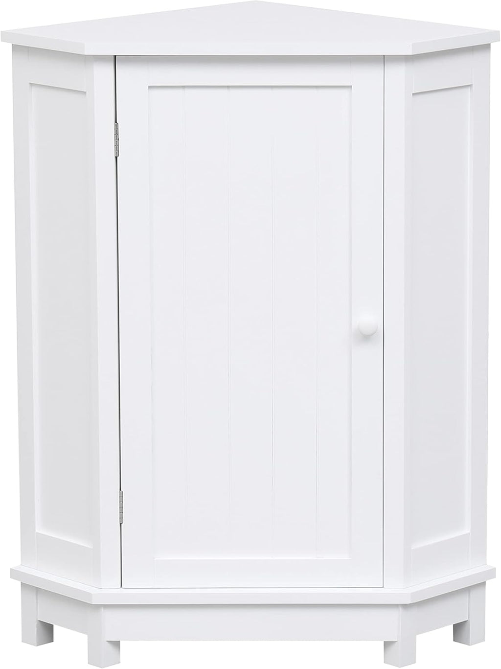 Bellemave Corner Bathroom Cabinet with Door and 2-Tier Adjustable Shelves, Floor Corner Storage Cabinet, Triangle Short Cabinets for Bathroom, Living Room (White)