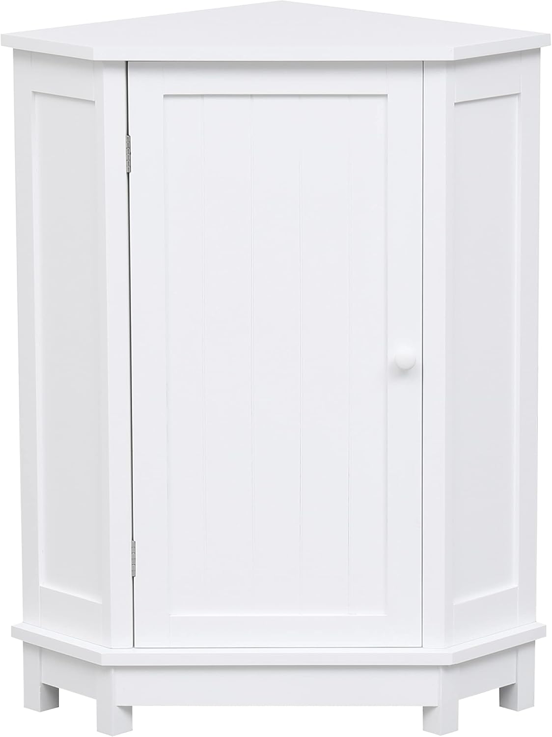 Bellemave Corner Bathroom Cabinet with Door and 2-Tier Adjustable Shelves, Floor Corner Storage Cabinet, Triangle Short Cabinets for Bathroom, Living Room (White)