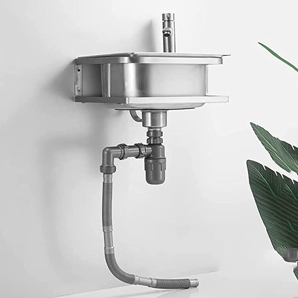 Stainless Steel Sink, Single Bowl Wall-Mounted Washbasin Small Sink for Kitchen Bathroom Lavatory (Color : F, Size : 41x35x19cm) (B 41x35x19cm)