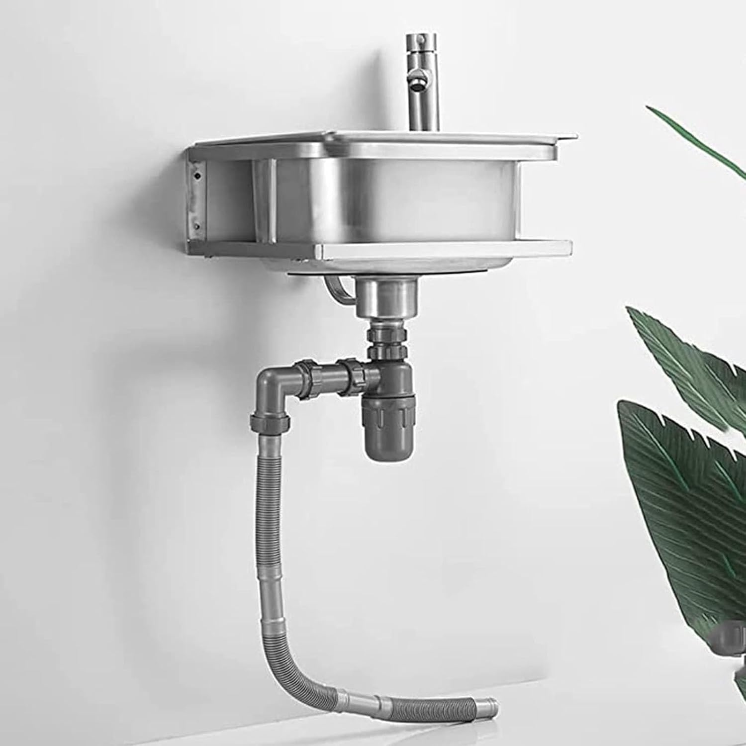 Stainless Steel Sink, Single Bowl Wall-Mounted Washbasin Small Sink for Kitchen Bathroom Lavatory (Color : F, Size : 41x35x19cm) (B 41x35x19cm)
