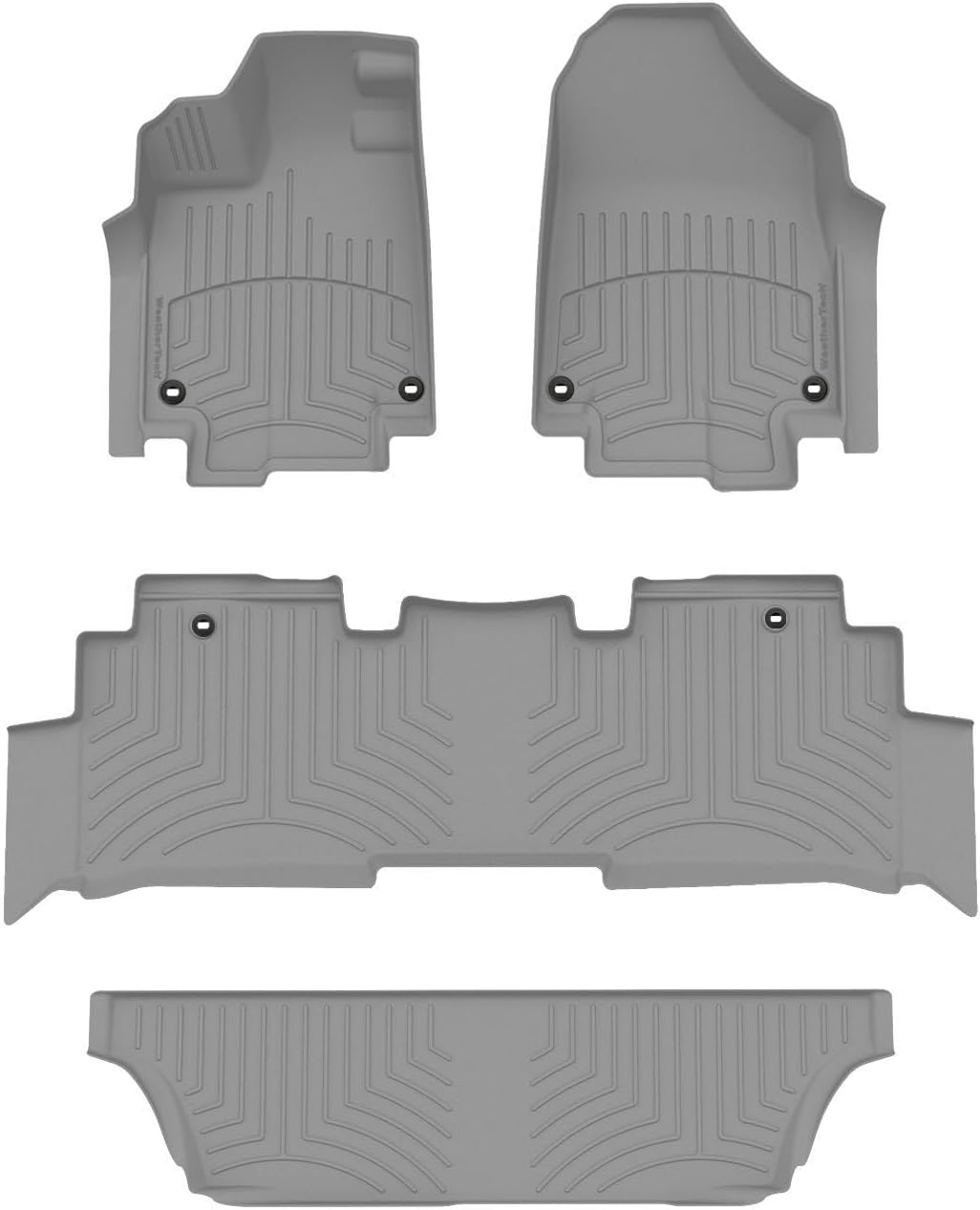 WeatherTech FloorLiner HP Custom Fit Floor Mats for Honda Odyssey Full Set (461218-1-2-3IM), Grey