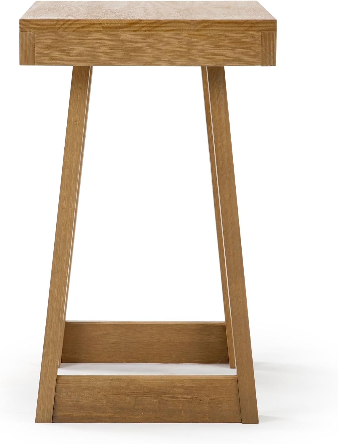 Plank+Beam Classic Rectangular Side Table, 25', Slim Side Table for Living Room, Narrow Nightstand for Small Spaces, Wood End Table for Bedroom, Pecan Wirebrush