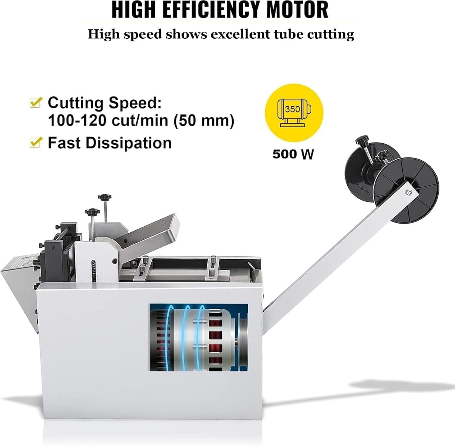 Fully Automatic Heat-Shrink Tube Micro-Computer Cutting Machine 600W Electric Tube Cable Pipe Cutter with Micro Computer Control, Cutting Accuracy 0.1Mm, for Sleeve Rubber/Plastic Tube