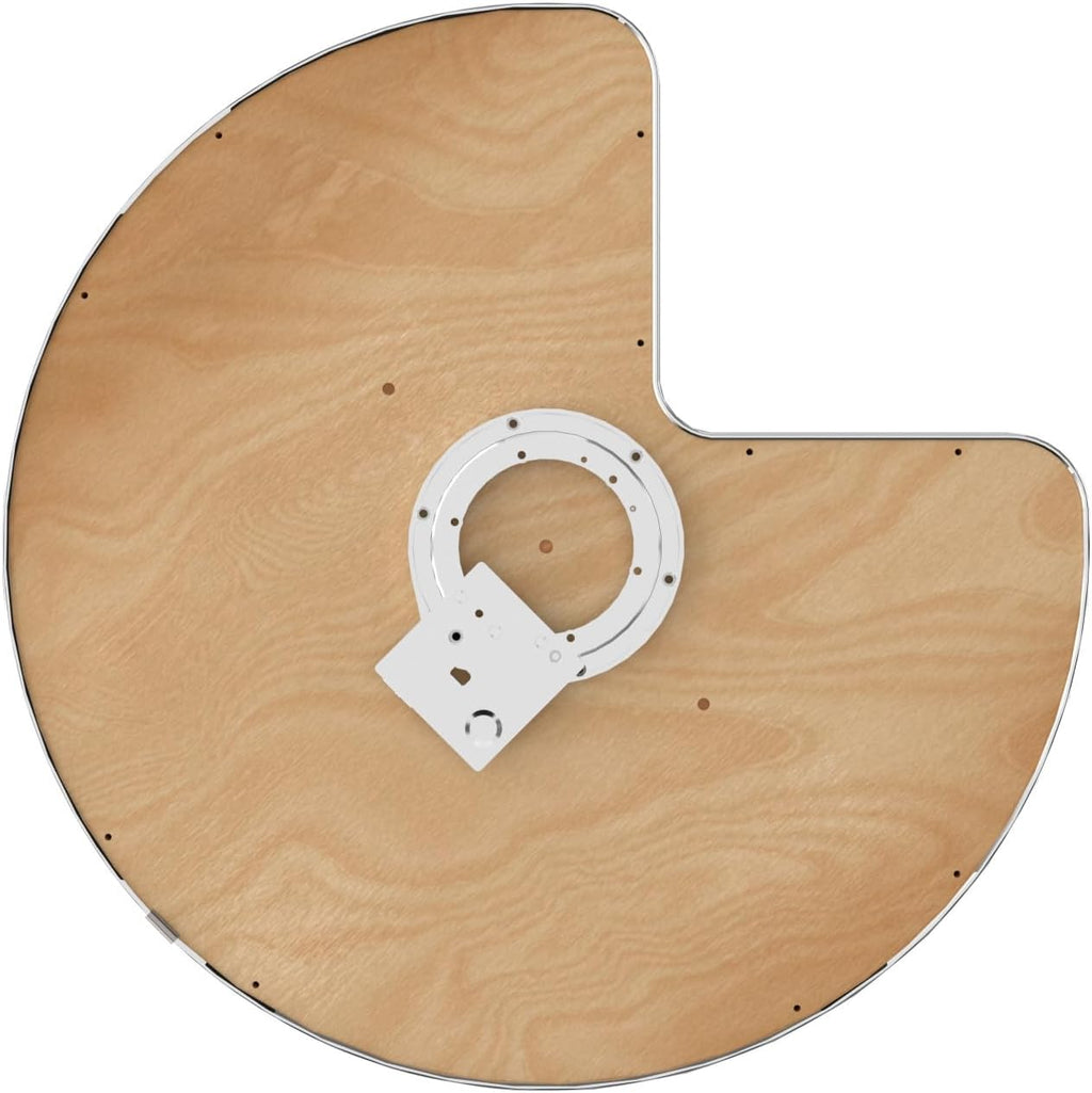 REV-A-SHELF 28' Maple Solid Bottom Kidney-Shaped Lazy Susan for Corner Base Cabinet w/Swivel Bearing