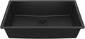 Karran Undermount 33' Large Single Bowl Granite Quartz Composite Kitchen Sink in Black – Extra Deep 9' Basin, Heat & Scratch Resistant, Sound Dampening, Rear Drain – QU-812
