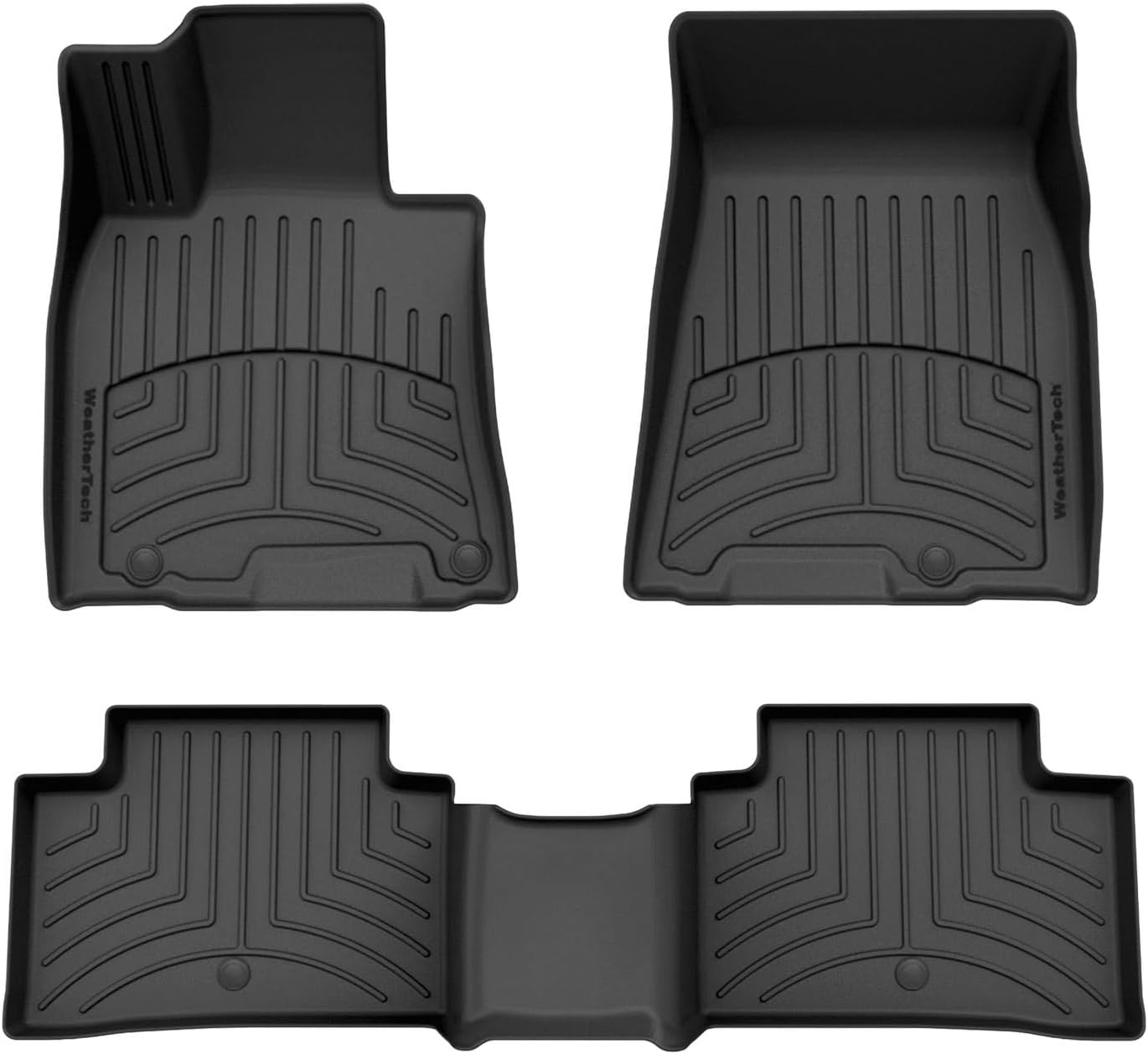 WeatherTech FloorLiner HP Custom Fit Floor Mats for Genesis GV70 1st & 2nd Row (441953-1-2IM), Black