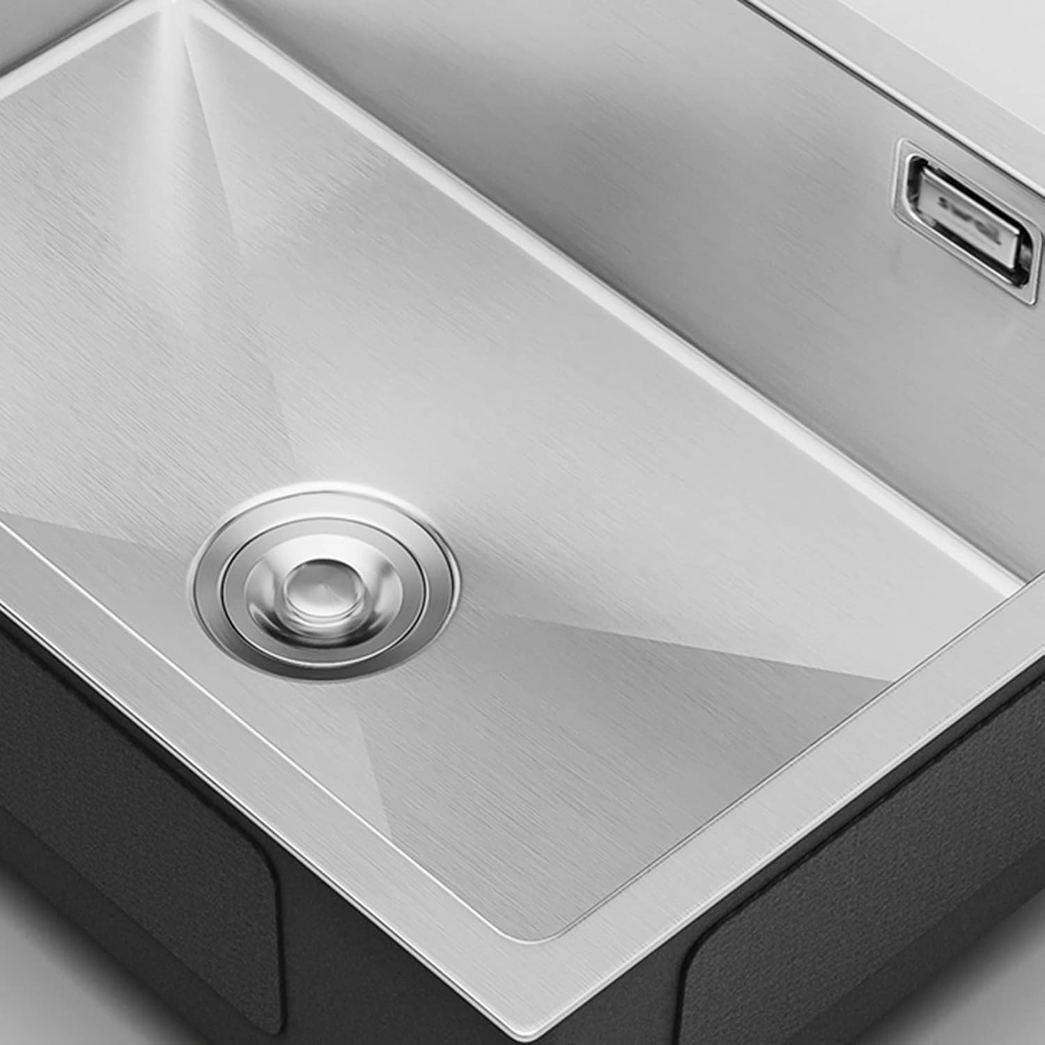 304 Stainless Steel Kitchen Sink Silver Single Bowl Prep Bar Sink with Drain Pipe and Installation Kit Drop in Or Undermount (Color : NO Faucet, Size : 55x45x21cm) (No Faucet 60x45x21cm)