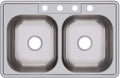 Dayton D233214 Equal Double Bowl Top Mount Stainless Steel Sink