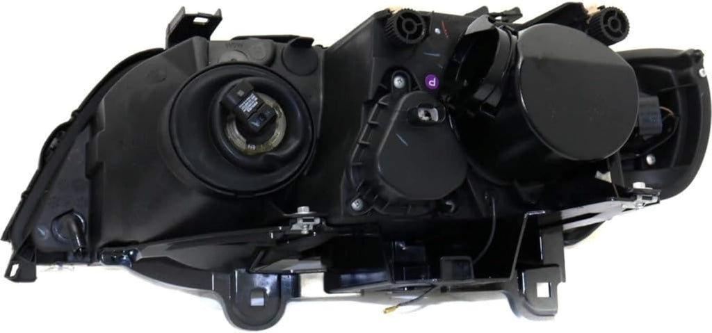 Replacement For BMW X5 2000 2001 2002 2003 Xenon Headlight Unit W/O Control Assembly,W/Hid Bulb Yellow Turn Indicator, Right/Passenger Side, Black Housing, BM2519108