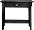 Leick Home Mission Console Table, Solid Wood, 1 Storage Drawer, Bottom Display Shelf, Narrow Depth, Easy-Assembly, For Living Room/Hallway, Slate Black, 30 in L x 10 in W x 28 in H, 9057-SL