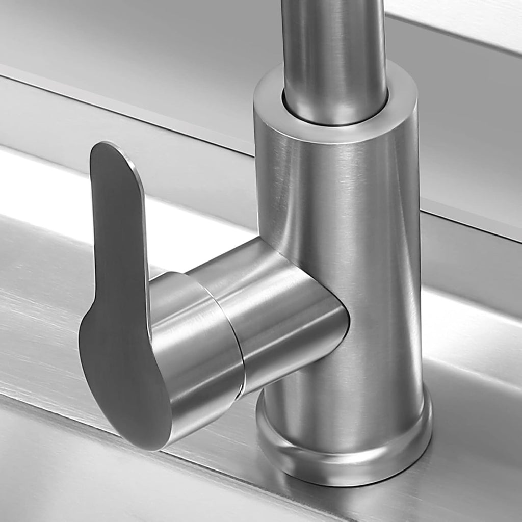 Commercial Sink, 201 Stainless Steel Sink With Cold and Hot Water Faucet Indoor Floor Standing Sink for Kitchen Hotel Restaurant Storage Shelves Prep Table Workbench Utility Sink