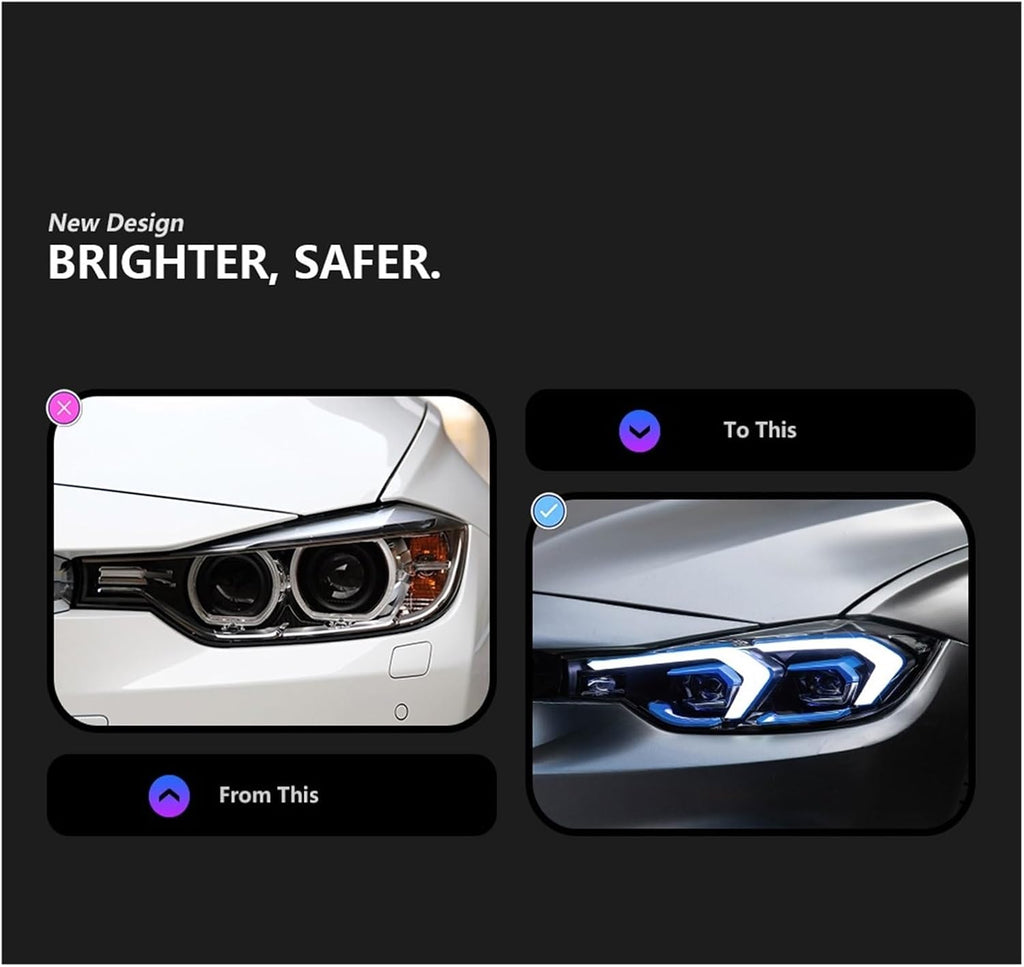 Car Lights Compatible With BMW 2012-2019 F30 LED Headlight F31 Head Lamp 318i 320i 325i 328i 330i 335i DRL Automotive Accessories(LED User)