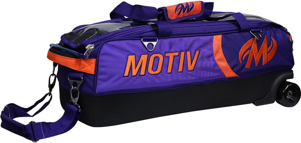 MOTIV Apex Triple Slim-Roller Bowling Bag With Shoe Bag | Compact premium design | Venom Shock LE