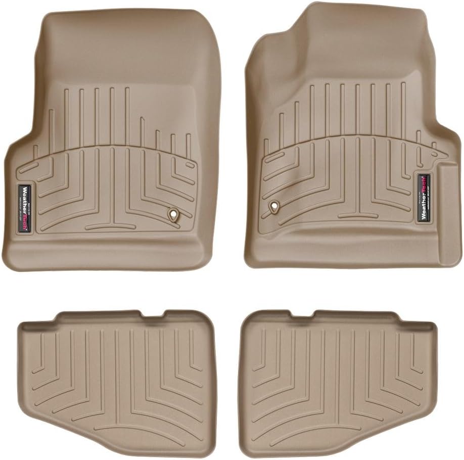 WeatherTech Custom Fit FloorLiners for Jeep Wrangler 2-Door, Wrangler Unlimited 2-Door, 1st & 2nd Row (45042-1-2), Tan