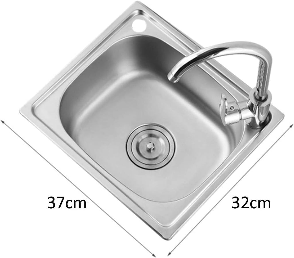 Stainless Steel Sink, Single Bowl Wall-Mounted Washbasin Small Sink for Kitchen Bathroom Lavatory (Color : F, Size : 41x35x19cm) (C 43x38x19cm)