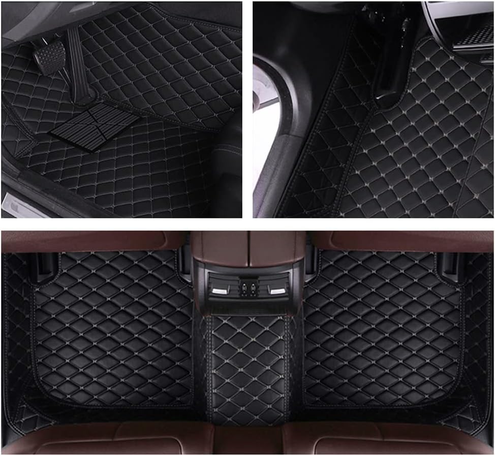 Car Floor Mats for Maserati Ghibli 2014-2018,Leather Luxury Floor Liner All Weather Protection Carpet,Black