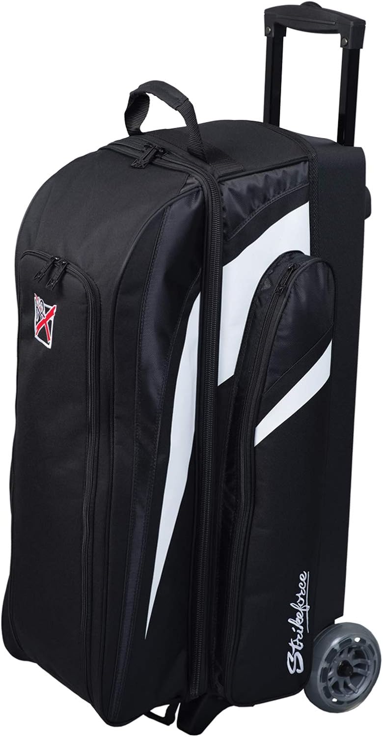 KR Strikeforce Cruiser Triple Roller Bowling Bag with Room for Accessories - Balls - Shoes
