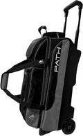 Pyramid Path Triple Premium Deluxe Roller Bowling Bag With Extra Large Separate Shoe Compartment (Up To US Mens Size 16) and 5 Accessory Pockets, 5' Wheels, Retractable Locking Handle - Extends to 42'