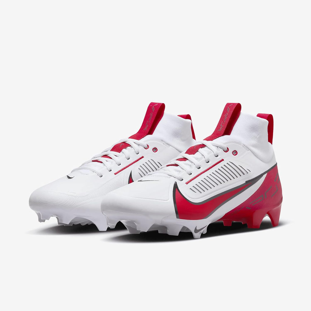 Nike Vapor Edge Pro 360 2 (Team Bank) Men's Football Cleats (FQ4044-105, White/Black/University Red) Size 14