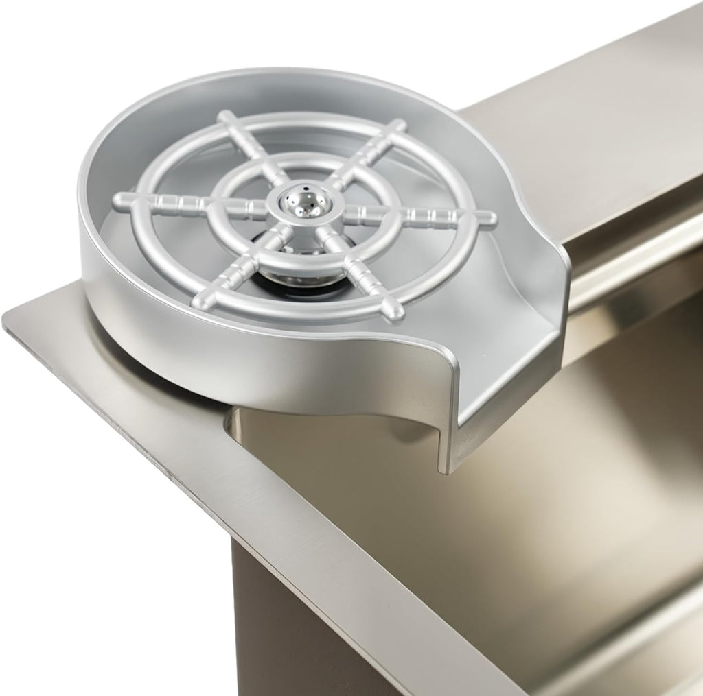 DYRABREST 29.5 Inch Stainless Steel Kitchen Sink Multi-Function Commercial Sink Set with Cutting Board & Basin-in-Basin, Drop-In/Undermount Install, Cup Rinser and Drainer for Restaurant Home (Silver)