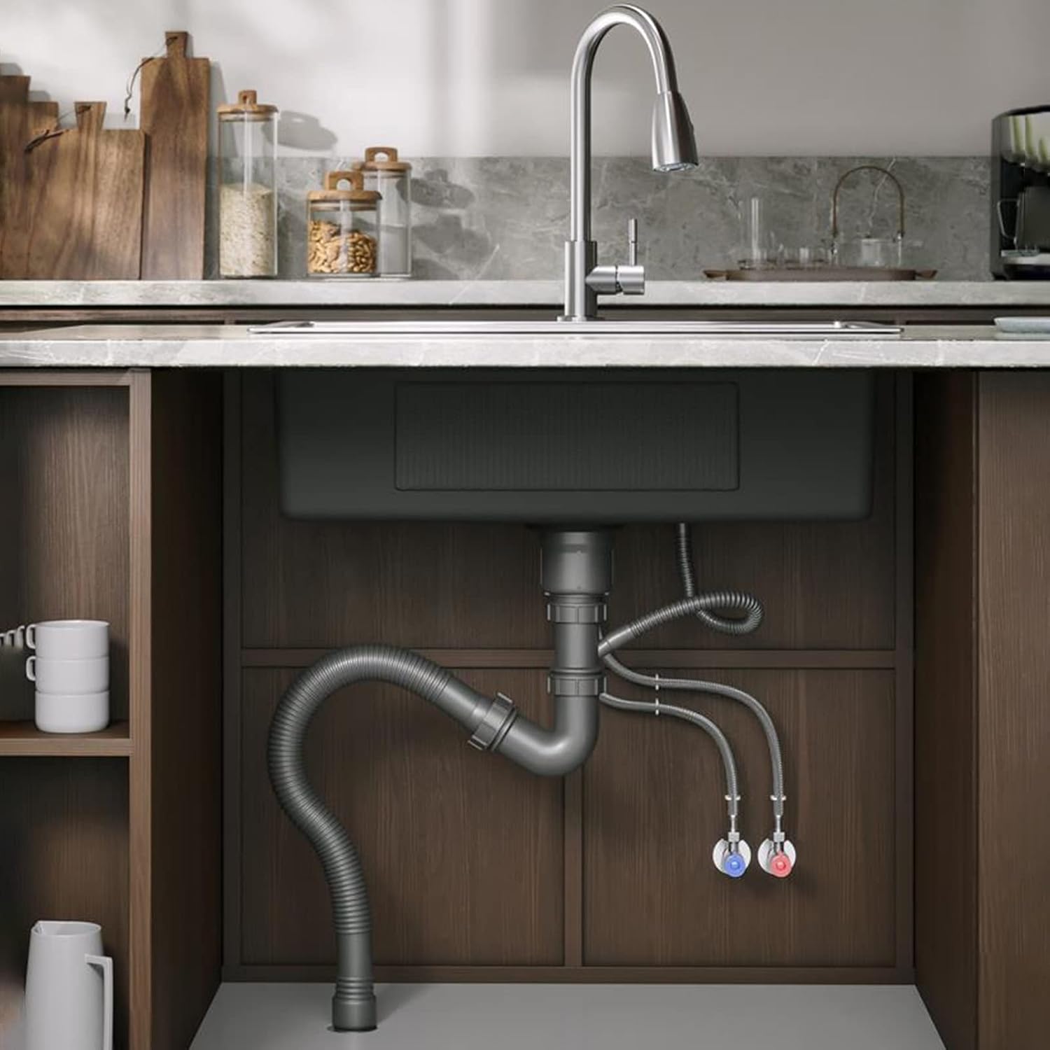 304 Stainless Steel Kitchen Sink Silver Single Bowl Prep Bar Sink with Drain Pipe and Installation Kit Drop in Or Undermount (Color : NO Faucet, Size : 55x45x21cm) (No Faucet 60x45x21cm)