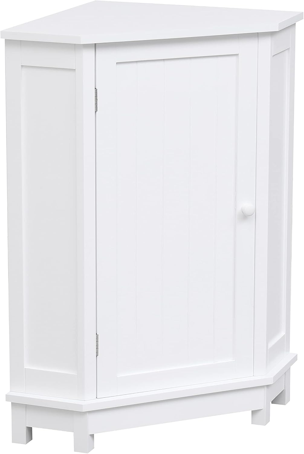 Bellemave Corner Bathroom Cabinet with Door and 2-Tier Adjustable Shelves, Floor Corner Storage Cabinet, Triangle Short Cabinets for Bathroom, Living Room (White)