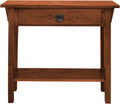 Leick Home Mission Console Table, Solid Wood, 1 Storage Drawer, Bottom Display Shelf, Narrow Depth, Easy-Assembly, For Living Room/Hallway, Russet, 30 in L x 10 in W x 28 in H, 9057-RS
