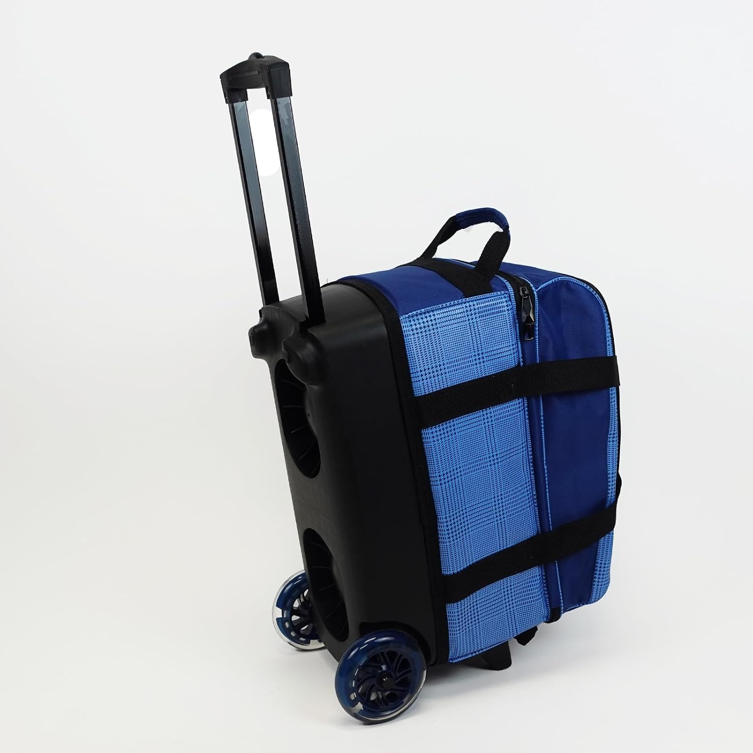 ELITE Deluxe 2 Ball Bowling Bag with 5' Smooth Wheels - Large Accessory Pocket, Shoe Compartment, 36' Extendable Handle