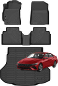 Jenofa-Car Floor Mats for Hyundai Elantra &Elantra N 2021-2026 (Not for Hybrid) All Weather Floor Mat Waterproof Durable Floor Liners Custom Car Mat for Elantra Accessories Black