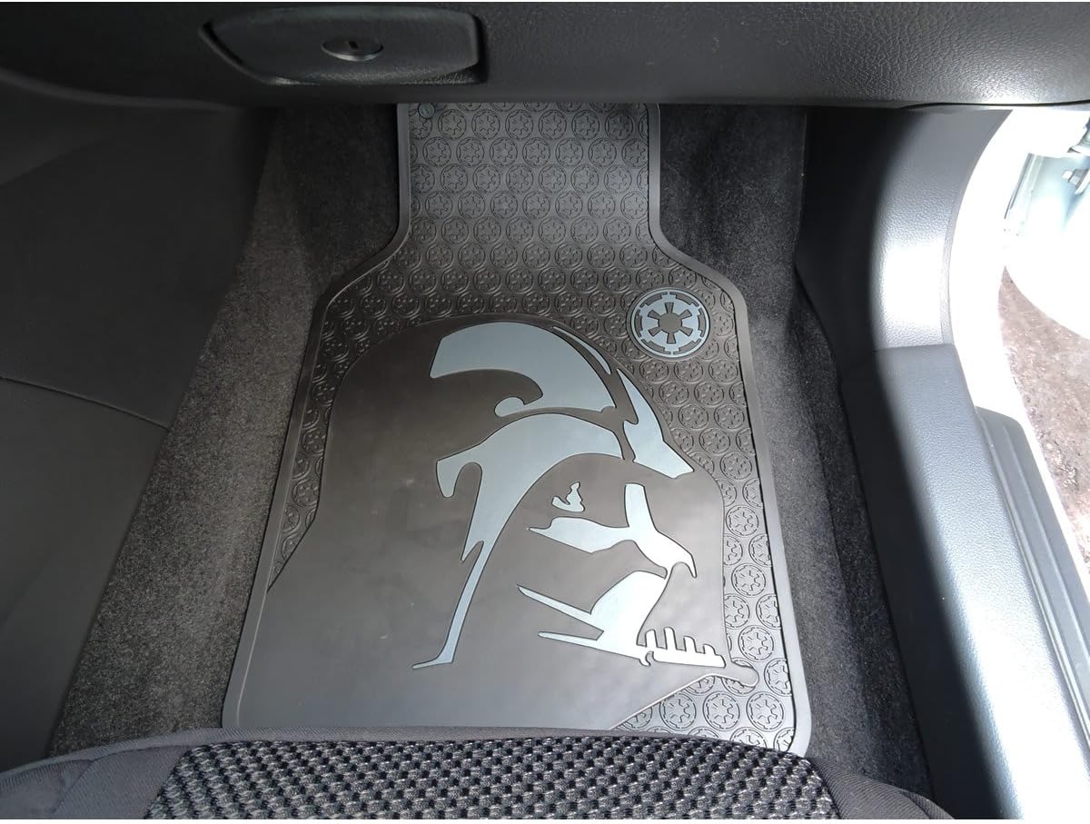 Star Wars Darth Vader with Galactic Empire Logo Car Truck SUV Front & Rear Seat Rubber Floor Mats - 4PC