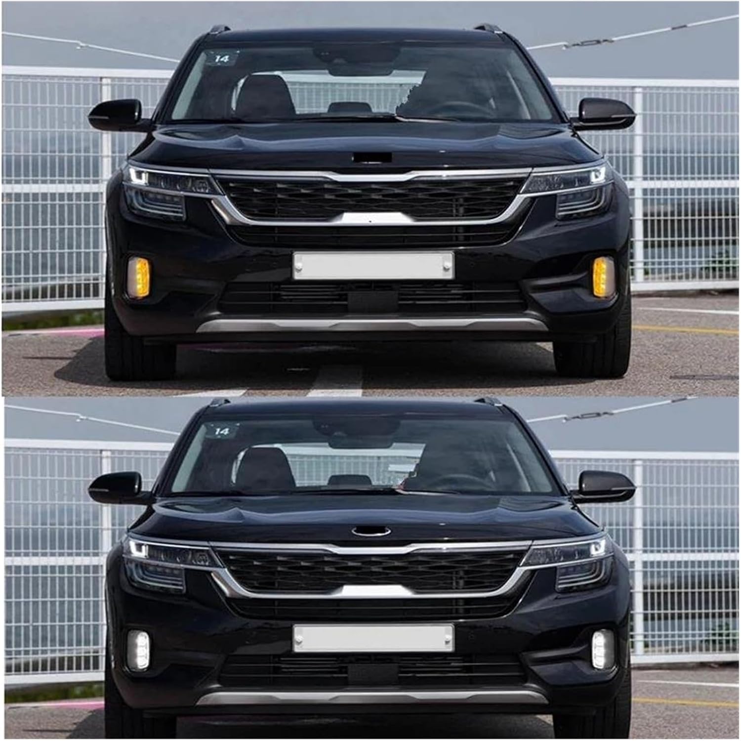 Car Front Head Light for Kia for Seltos for KX3 2020 2021 Turn Signal Indicator Fog Lamp,White and Yellow Light Car LED DRL Daytime Running Light Headlight