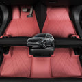 EKR Custom Floor Mats for Hyundai Tucson 2016-2021, Front & 2nd Row Luxury Car Floor Mat Fit Tucson 2016 2017 2018 2019 2020 2021 - Leatherette Floor Liners(Burgundy)