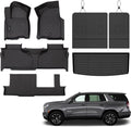 Jenofa-Car Floor Mats for Chevy Tahoe/GMC Yukon (Not XL) 2021-2026 8-Seater Bench All Weather Automotive Floor Liner Custom Accessories Black (Floor Mats & Rear Seat Back Mats & Cargo Liner)