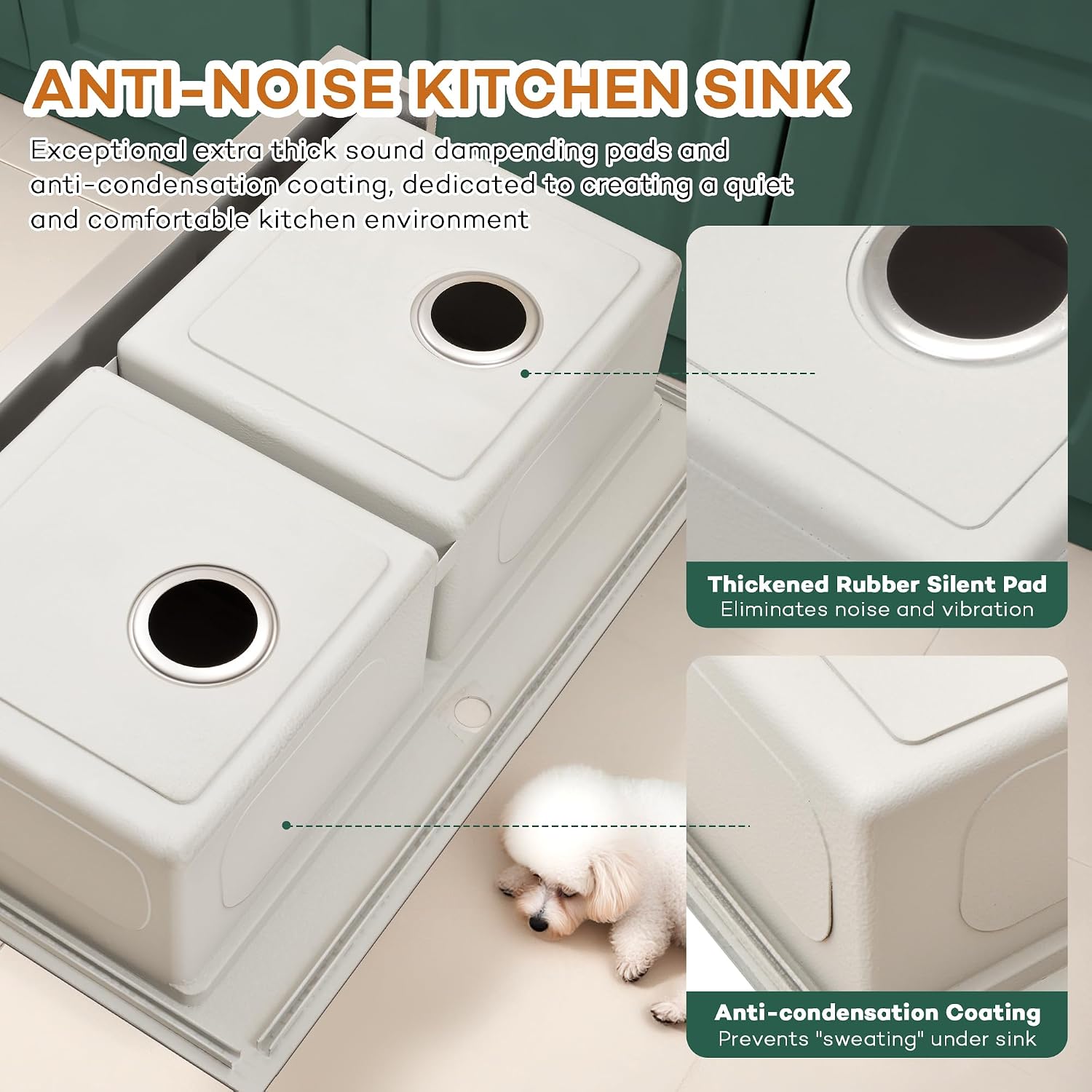 Rhbamoa Double Farmhouse Sink 36 Inch,16-Gauge T304 Stainless Steel Drop In Farm Sink,50/50 Topmount Double Bowl Apron Front Farm Sinks,10 Inch Deep Workstation Sinks with All Accessories