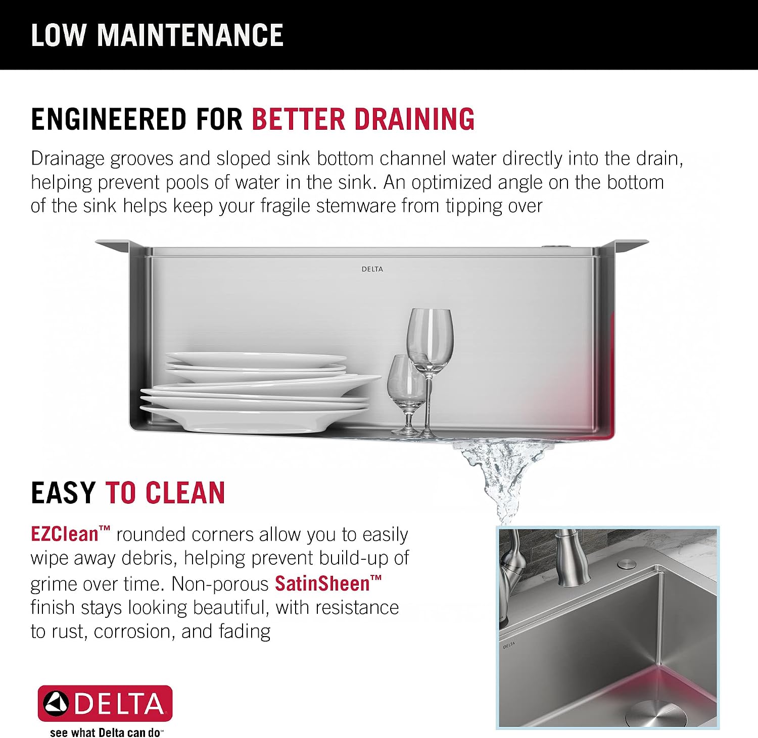 DELTA FAUCET 95A932-25S-SS Lorelai Workstation Kitchen Sink Drop-in Top Mount Stainless Steel Single Bowl with WorkFlow Ledge and Chef's Kit of 5 Accessories