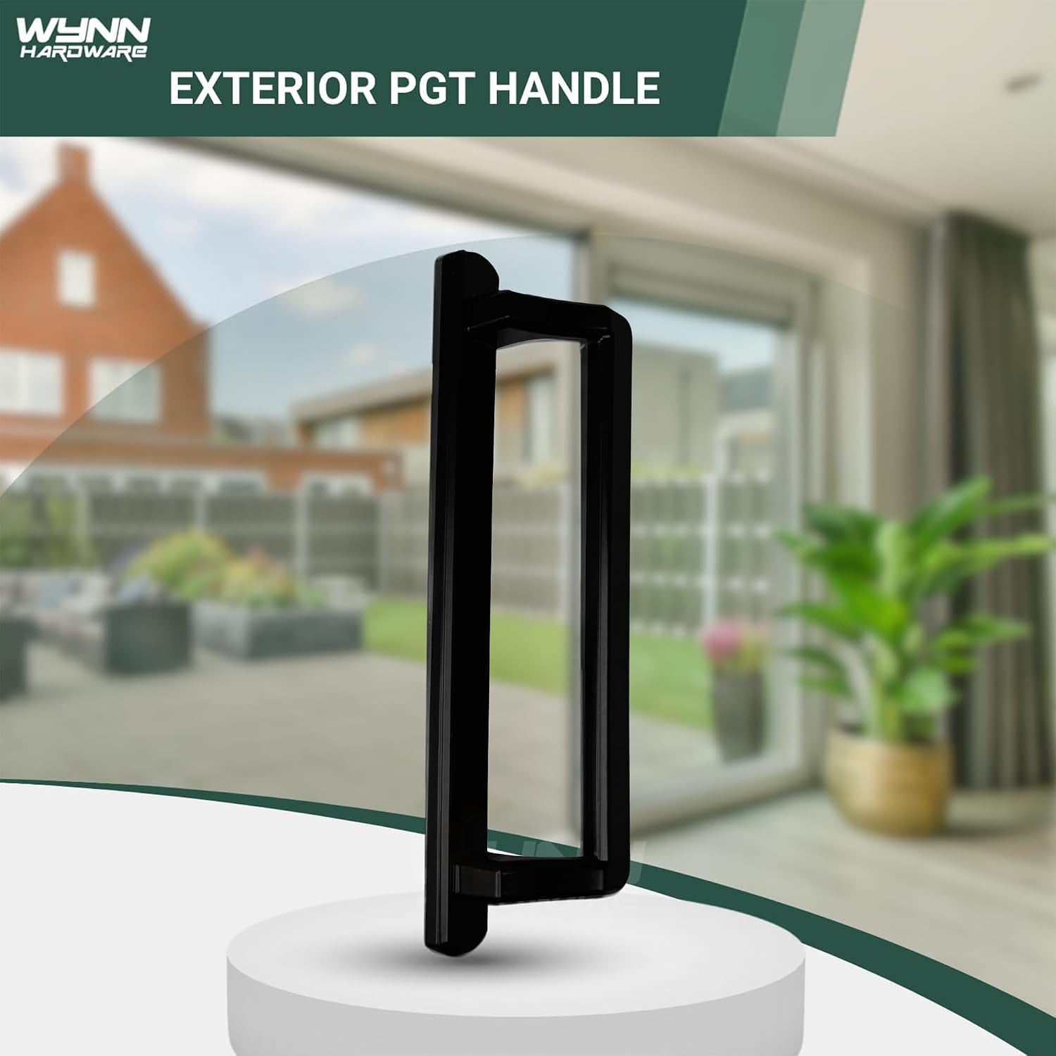 10' PGT Sliding Door Set | PGT Interior and Exterior Sliding Handle with 3-7/8' Hole Spacing | Handle Replacement for Patio Glass Door | Fix and Repair Patio (Black)