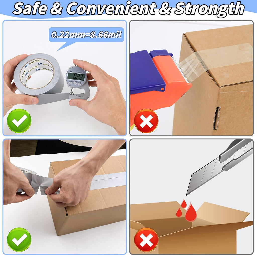 48 Pack Silver Duct Tape Heavy Duty Bulk, 2 inch X 1440 Yards, Strong No Residue All-Weather Duct Tape, Waterproof, Tear by Hand, Multi-Use for Indoor & Outdoor Repairs, Industrial, Professional Use