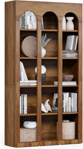 LITTLE TREE 5-Tier Bookshelf, 70.8-in Tall Bookcase with Open Shelves, Wooden Display Bookshelves and Bookcases, Vintage Display Book Shelf for Bedroom, Living Room, Office, Brown