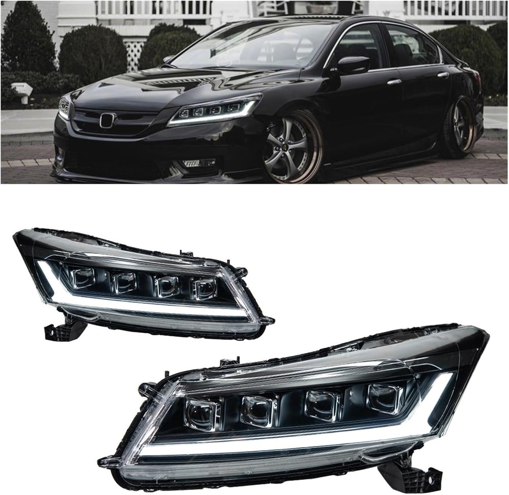 Car Lights Compatible With Accord 8th 2008-2012 G8 LED Auto Headlights Assembly Upgrade Dynamic Signal Lamp Projector 4 Lens Accessories