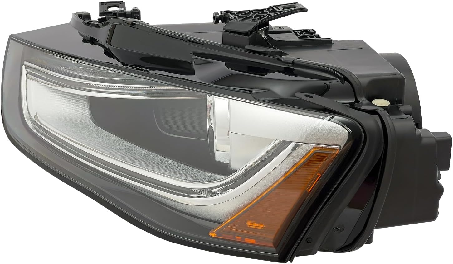 Left and Right Side Headlight Assembly, Passenger&Driver Side Xenon Headlight Lamp, HID/Xenon Non-AFS Projector Headlight Headlamp For 2013-2016 Audi A4 w/o Curve Lighting (Left)