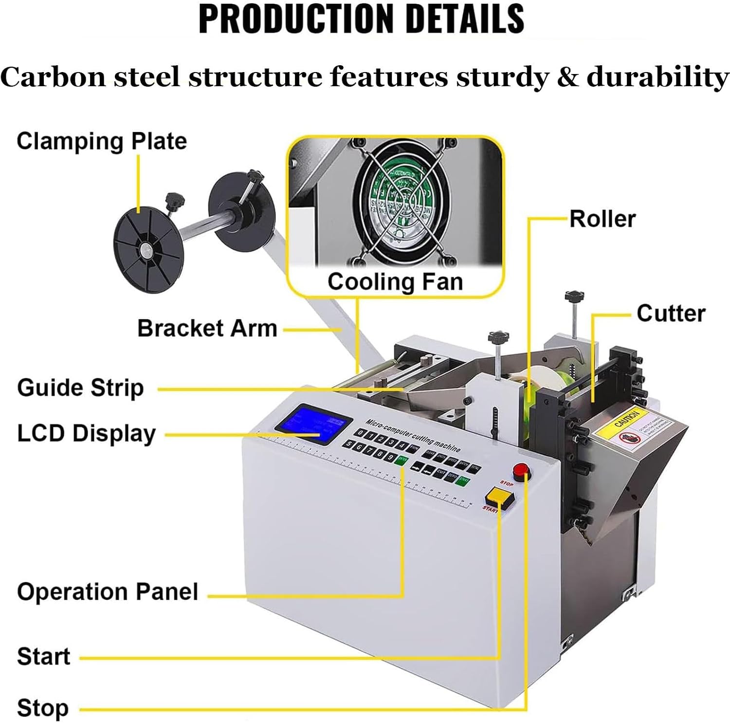 Fully Automatic Heat-Shrink Tube Micro-Computer Cutting Machine 600W Electric Tube Cable Pipe Cutter with Micro Computer Control, Cutting Accuracy 0.1Mm, for Sleeve Rubber/Plastic Tube